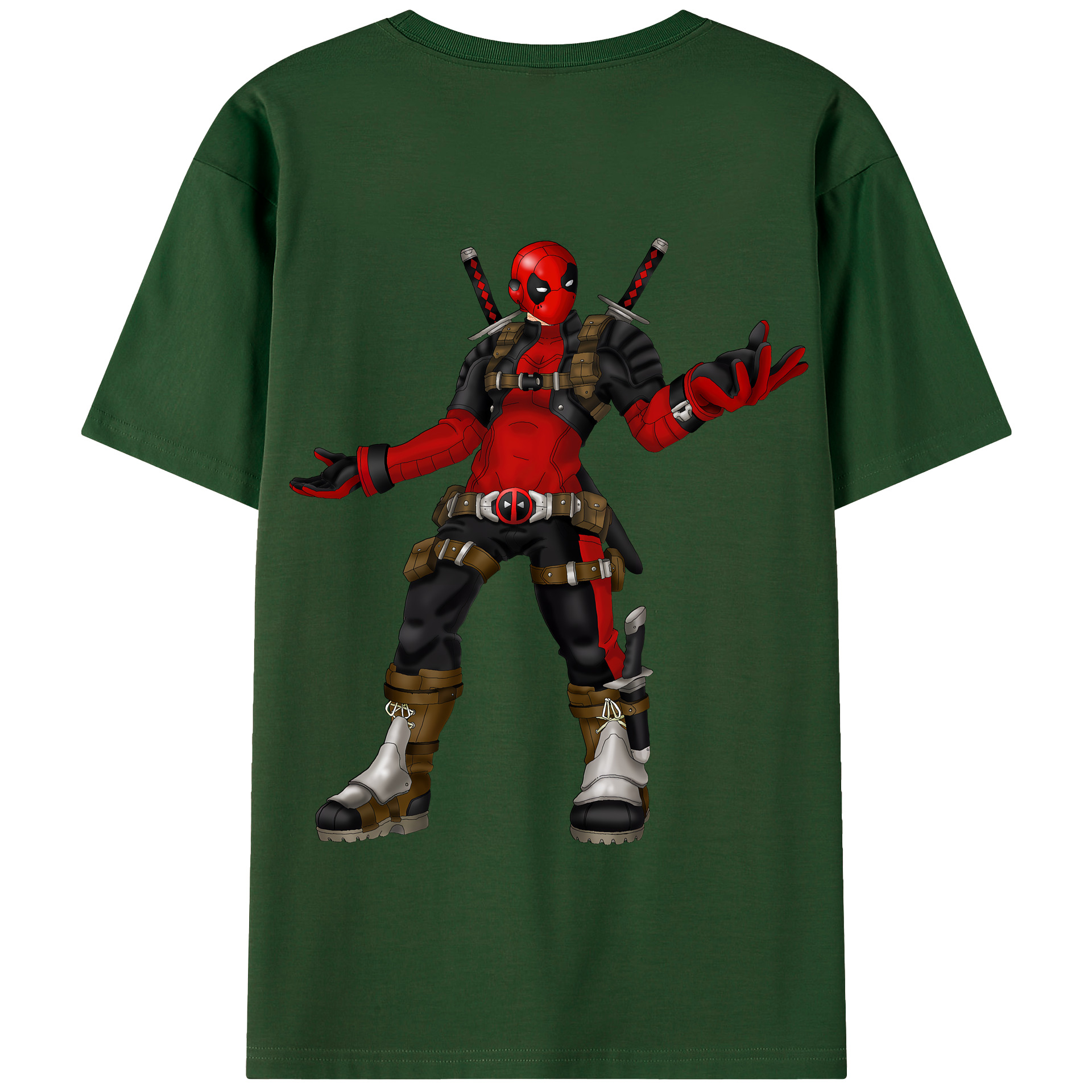 （画像用） Deadpool デッドプール 綿100％半袖Tシャツ（背面プリント）